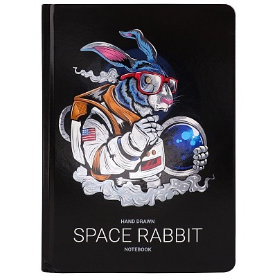Записная книга А5 Space rabbit (7БЦ, холодная фольга + твин лак, 80л, 100г) З80-3399
